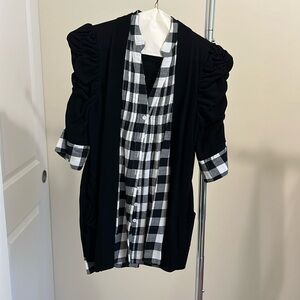 INC Black and white sweater shirt.